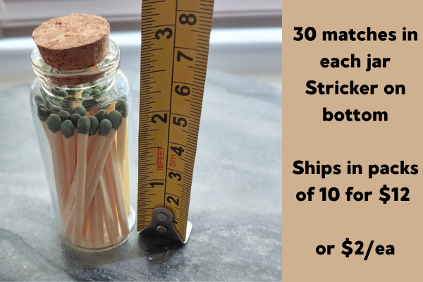 1 Jar of Matches- (30cnt matches/each) with "Dia" Logo