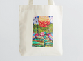 100% Cotton Canvas Tote Bag "Birds in the Blue"
