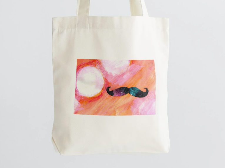 100% Cotton Canvas Tote Bag "This is Not a Mustache"
